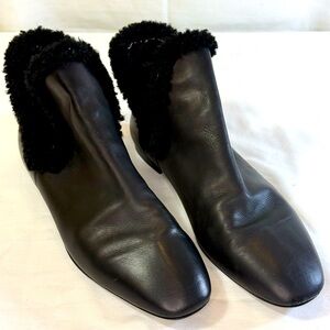 The Row Black Eros Shearling lined booties